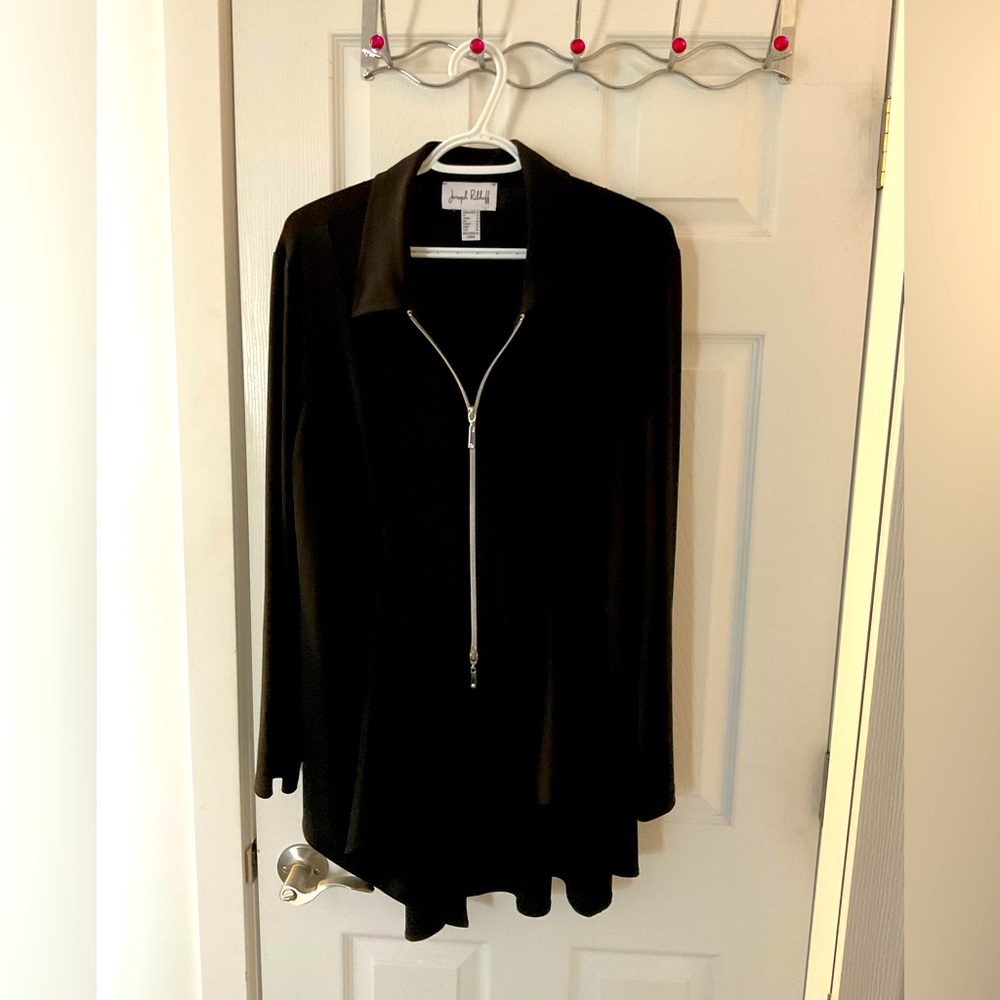 EUC Joseph Ribkoff black zippered tunic
